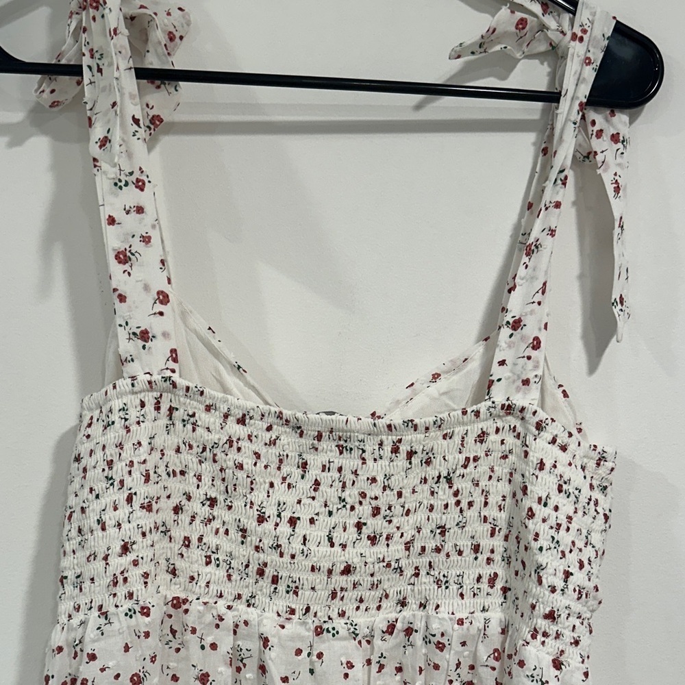 Lulu's White and Red Floral Midi Dress - Picture 7 of 8